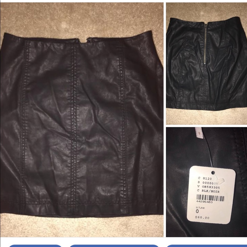 Free people faux leather skirt.